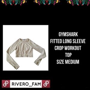 GYMSHARK | FITTED LONG SLEEVE CROP WORKOUT TOP | SIZE MEDIUM